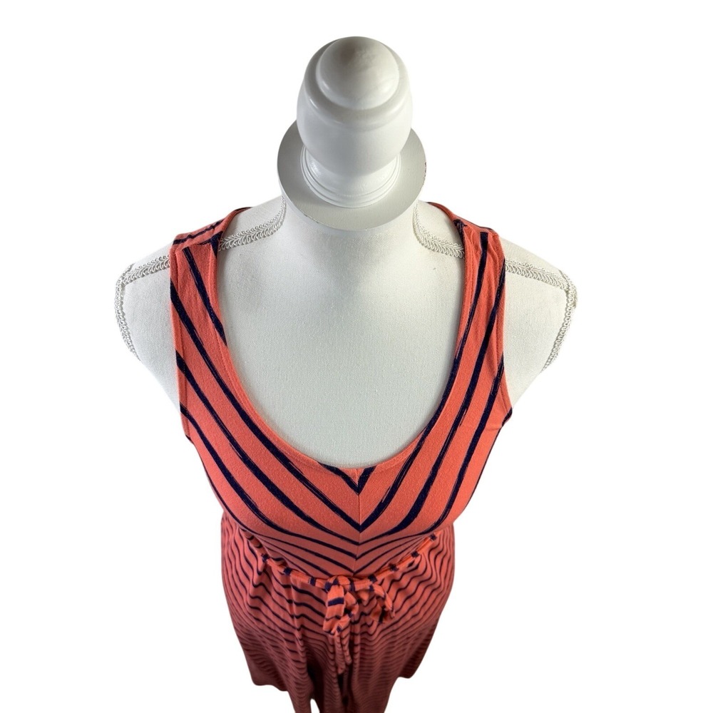 Liz Lange Maternity Pink & Navy Sleeveless Maxi Dress Size Small - Picture 2 of 7